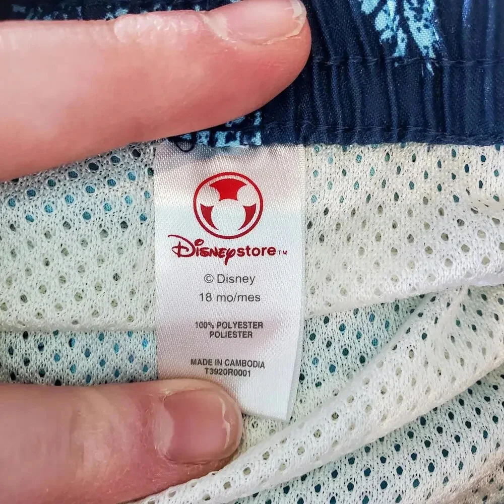 Disney Store Toddler Boy Blue Swim Trunks Size 18M